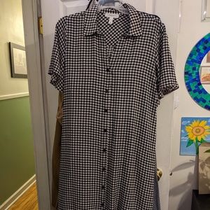 Gingham shirt dress
